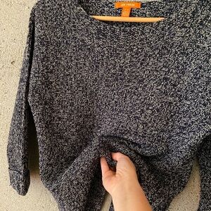 Joe Fresh Knit Cream and Navy Boatneck 3/4 Slv